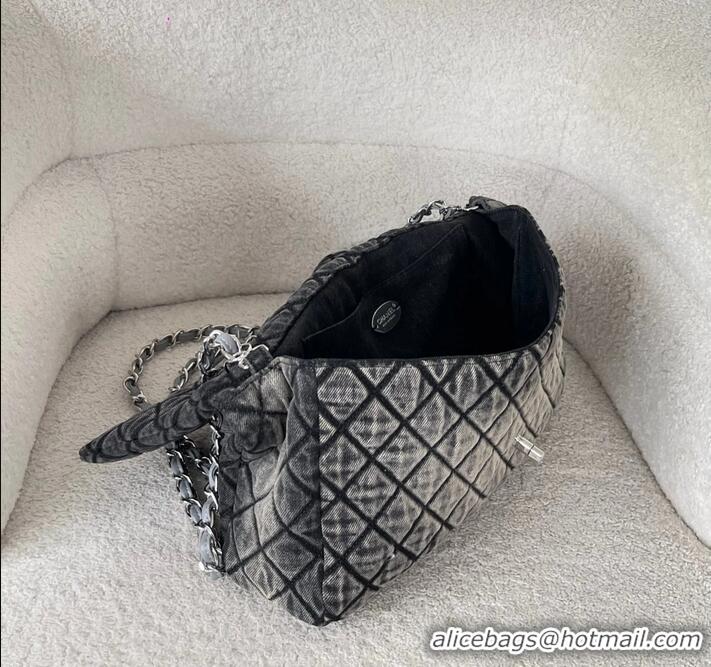 Grade Promotional Chanel Quilted Denim Jumbo Flap Bag AS1310 Grey/Silver 2026