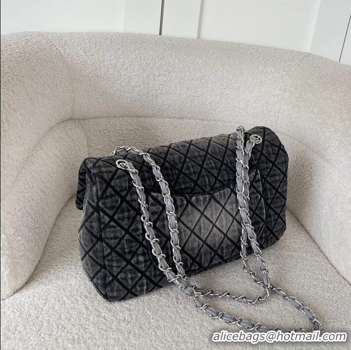 Grade Promotional Chanel Quilted Denim Jumbo Flap Bag AS1310 Grey/Silver 2026