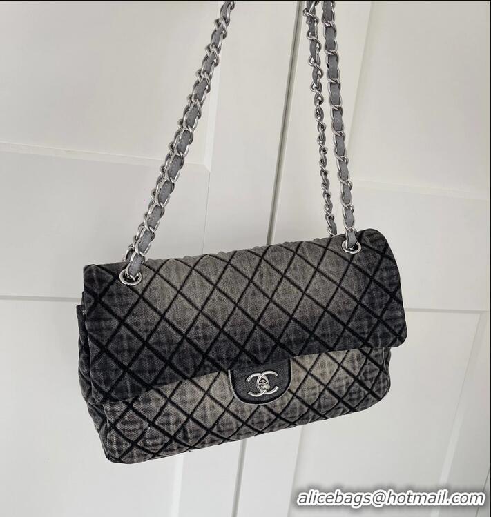 Grade Promotional Chanel Quilted Denim Jumbo Flap Bag AS1310 Grey/Silver 2026