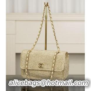 Promotional Chanel Small Coco Beach Small Flap Bag Braided Raffia AS5691 Beige/Gold 2026