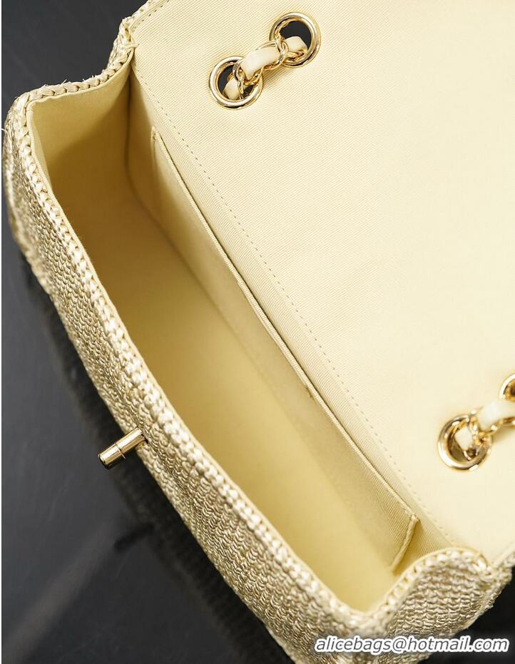 Promotional Chanel Small Coco Beach Small Flap Bag Braided Raffia AS5691 Beige/Gold 2026