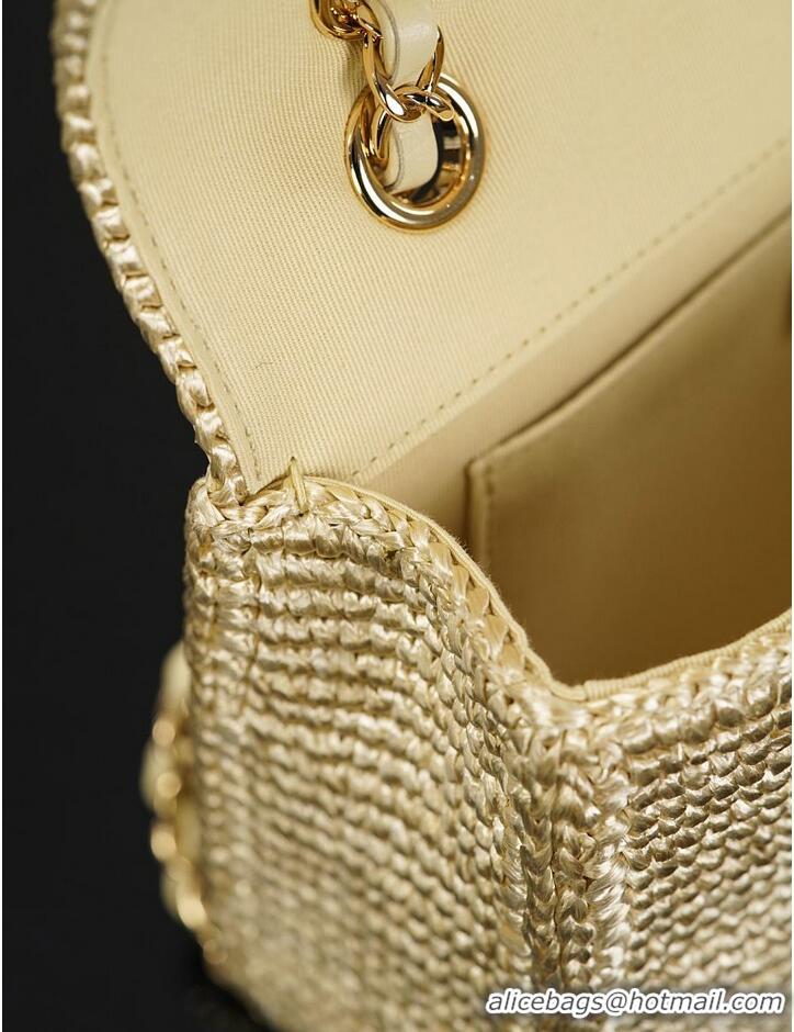 Promotional Chanel Small Coco Beach Small Flap Bag Braided Raffia AS5691 Beige/Gold 2026