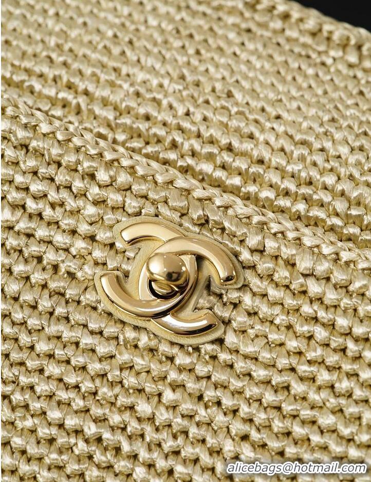 Promotional Chanel Small Coco Beach Small Flap Bag Braided Raffia AS5691 Beige/Gold 2026