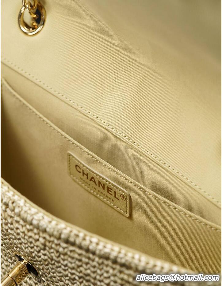 Promotional Chanel Small Coco Beach Small Flap Bag Braided Raffia AS5691 Beige/Gold 2026