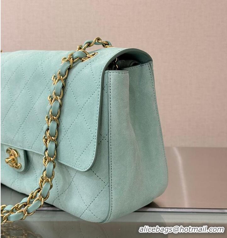 Trendy Design Chanel Large Flap Handbag In Suede Calfskin AS5692 Tiffany Blue/Gold 2026