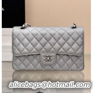 Best Product Chanel Classic Flap Bag Metallic Caviar Leather AS5695 Silver 2026