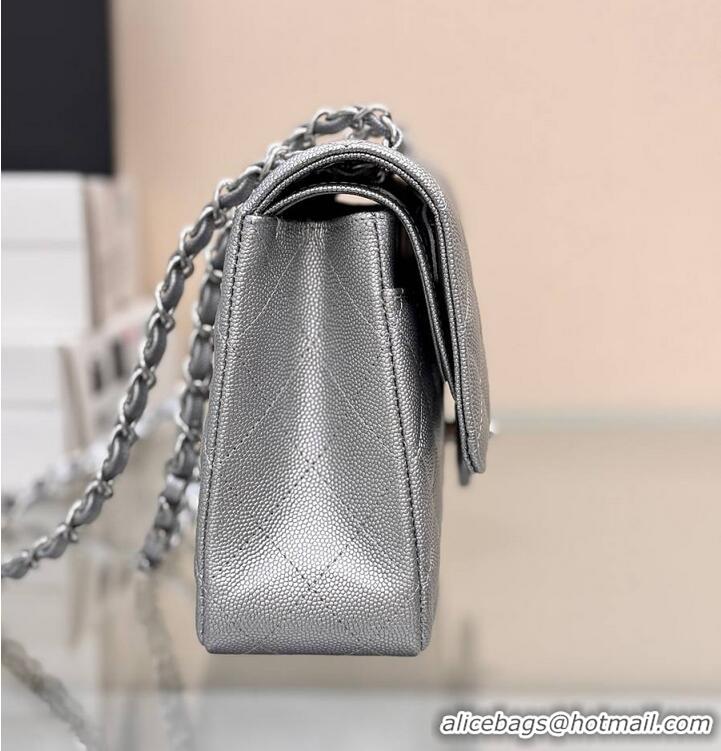 Best Product Chanel Classic Flap Bag Metallic Caviar Leather AS5695 Silver 2026