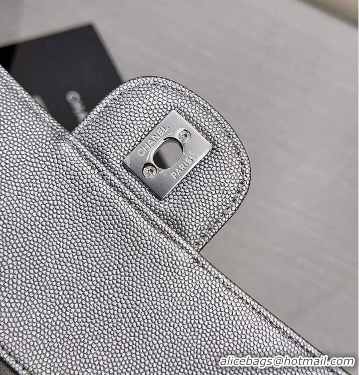 Best Product Chanel Classic Flap Bag Metallic Caviar Leather AS5695 Silver 2026