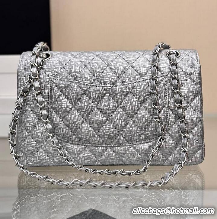 Best Product Chanel Classic Flap Bag Metallic Caviar Leather AS5695 Silver 2026