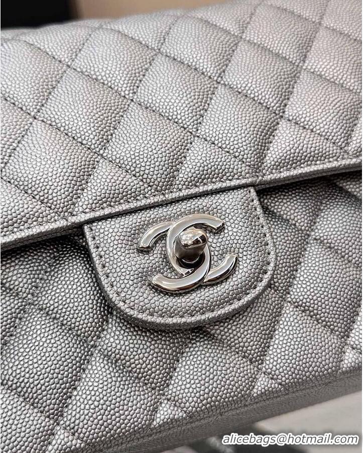 Best Product Chanel Classic Flap Bag Metallic Caviar Leather AS5695 Silver 2026