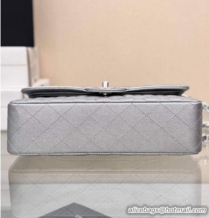 Best Product Chanel Classic Flap Bag Metallic Caviar Leather AS5695 Silver 2026