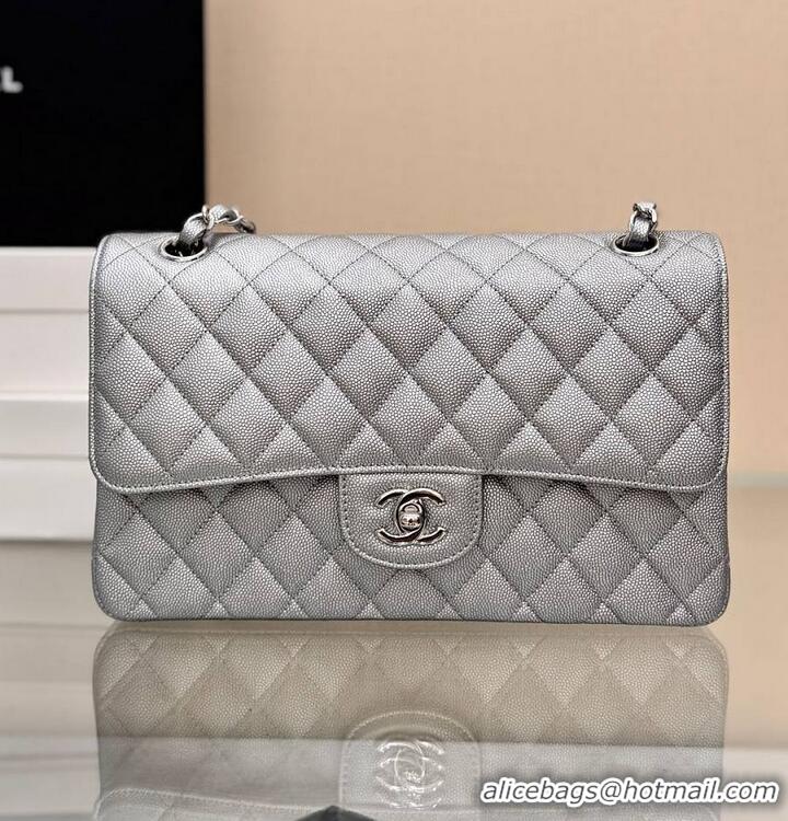 Best Product Chanel Classic Flap Bag Metallic Caviar Leather AS5695 Silver 2026
