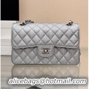 Buy Discount Chanel Classic Flap Bag Metallic Caviar Leather AS5696 Silver 2026