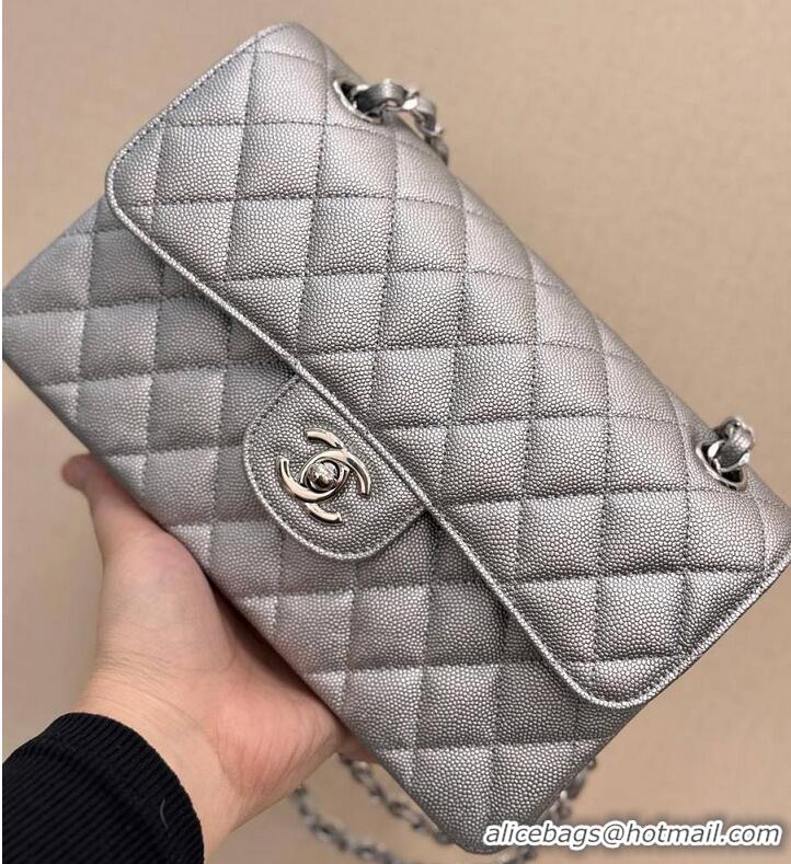 Buy Discount Chanel Classic Flap Bag Metallic Caviar Leather AS5696 Silver 2026