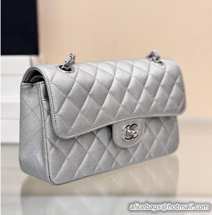 Buy Discount Chanel Classic Flap Bag Metallic Caviar Leather AS5696 Silver 2026