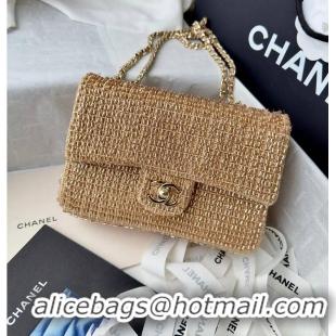Big Discount Chanel Evening Bag Knit With Pearls AS5691 Gold 2026