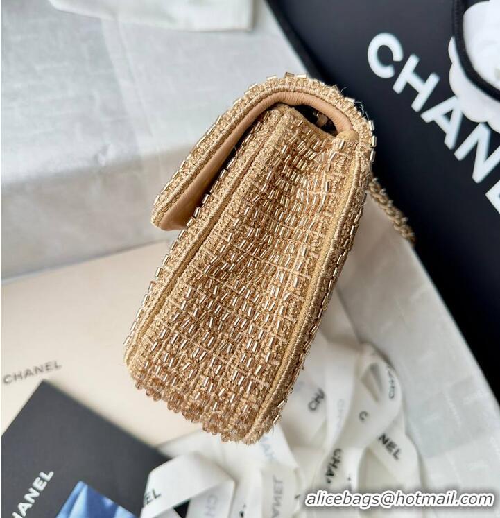 Big Discount Chanel Evening Bag Knit With Pearls AS5691 Gold 2026