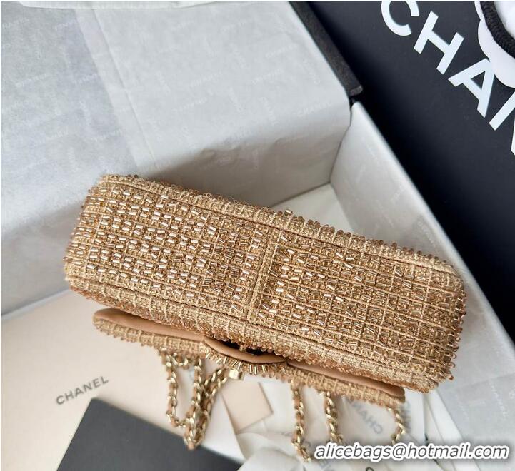 Big Discount Chanel Evening Bag Knit With Pearls AS5691 Gold 2026