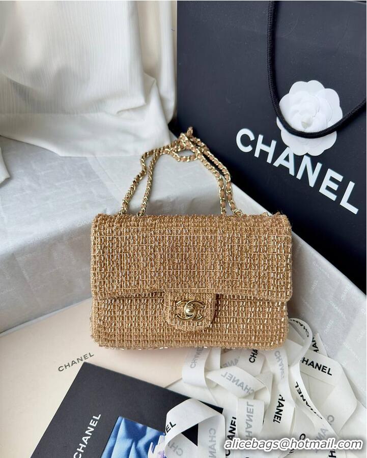 Big Discount Chanel Evening Bag Knit With Pearls AS5691 Gold 2026