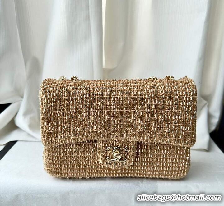 Big Discount Chanel Evening Bag Knit With Pearls AS5691 Gold 2026