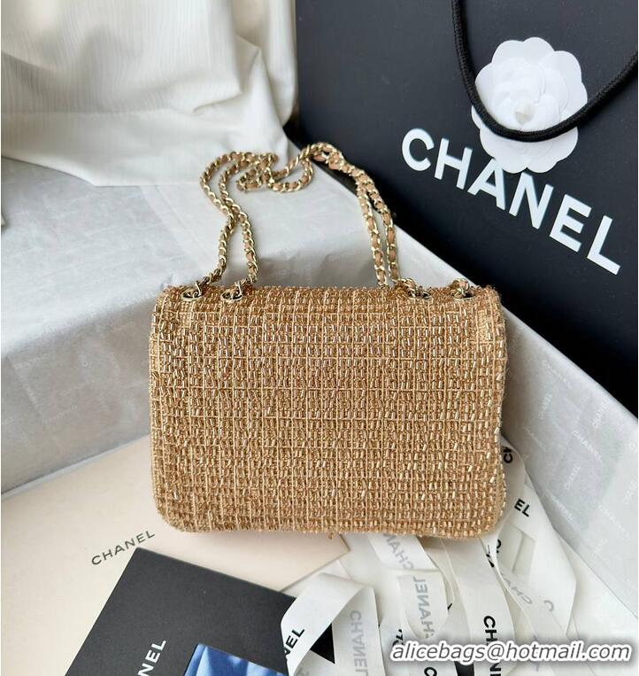 Big Discount Chanel Evening Bag Knit With Pearls AS5691 Gold 2026