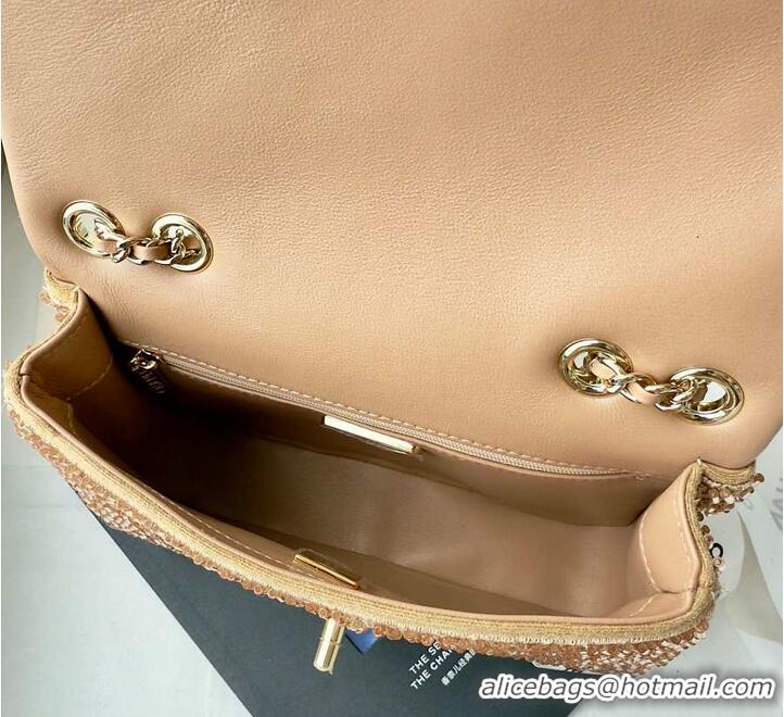 Big Discount Chanel Evening Bag Knit With Pearls AS5691 Gold 2026