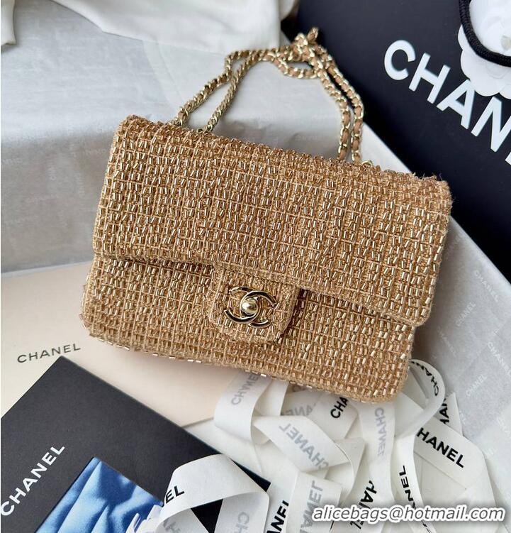 Big Discount Chanel Evening Bag Knit With Pearls AS5691 Gold 2026