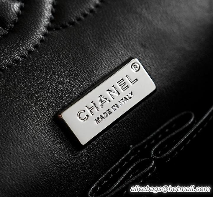 Famous Brand Chanel Classic Flap Bag Embroidered Feather Tweed/Wool AS5693 Black/White 2026