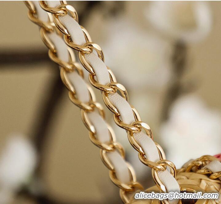 Top Quality Chanel Raffia Chain Venice Beach Flap Bag AS5699 Beige Pink/Light Gold 2026