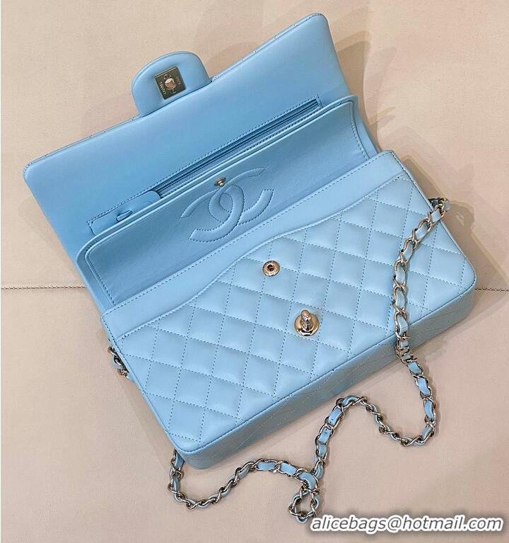 Best Price Chanel Medium Classic Double Flap Bag In Calfskin Leather AS5690 Tiffany Blue/Silver 2026