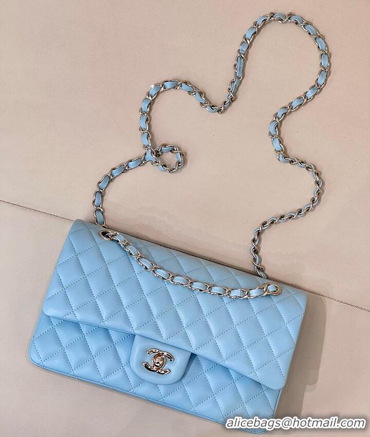 Best Price Chanel Medium Classic Double Flap Bag In Calfskin Leather AS5690 Tiffany Blue/Silver 2026