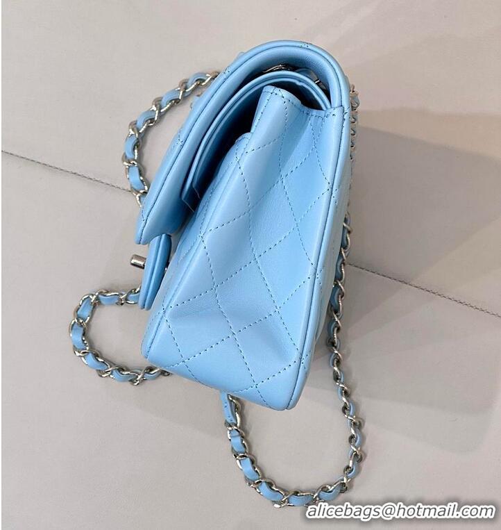 Best Price Chanel Medium Classic Double Flap Bag In Calfskin Leather AS5690 Tiffany Blue/Silver 2026