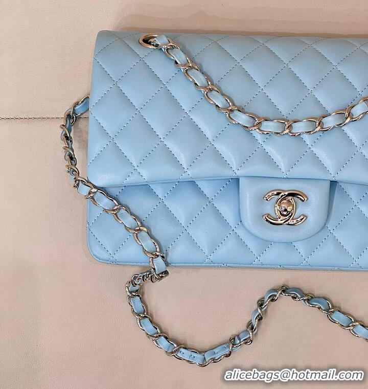 Best Price Chanel Medium Classic Double Flap Bag In Calfskin Leather AS5690 Tiffany Blue/Silver 2026