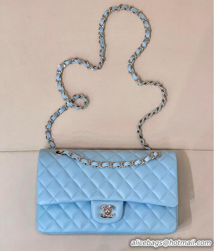 Best Price Chanel Medium Classic Double Flap Bag In Calfskin Leather AS5690 Tiffany Blue/Silver 2026