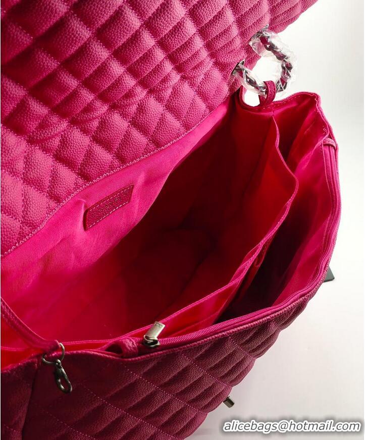 Super Quality Chanel Maxi Classic Flap Bag In Grained Calfskin AS5669 Fuchsia/Silver 2026