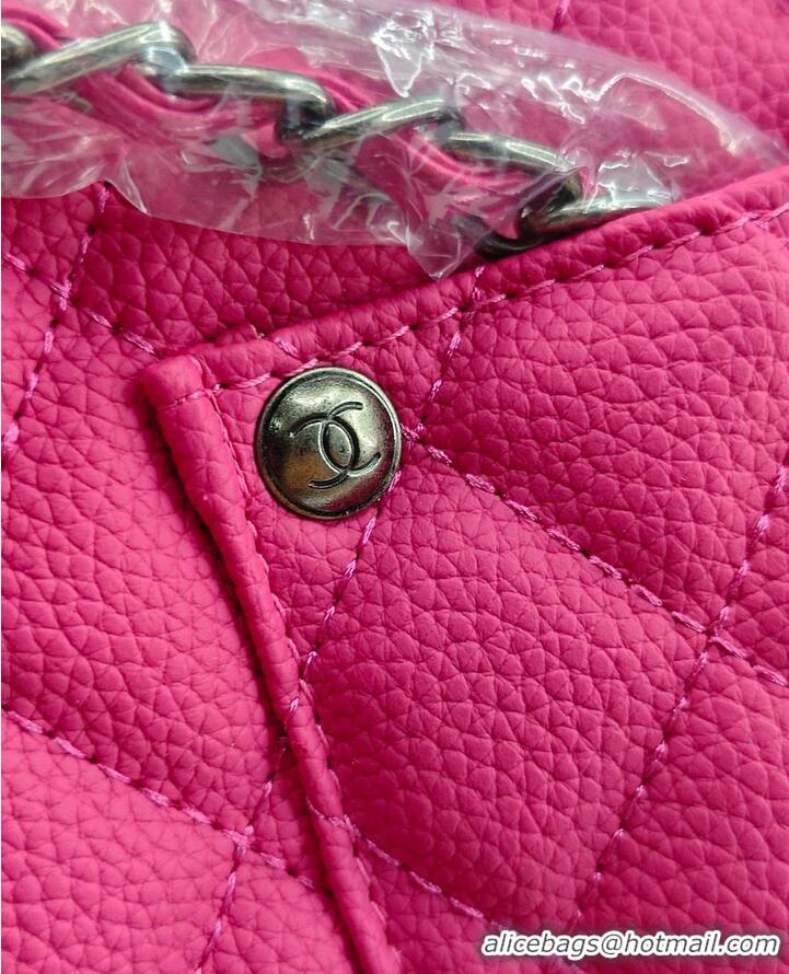 Super Quality Chanel Maxi Classic Flap Bag In Grained Calfskin AS5669 Fuchsia/Silver 2026
