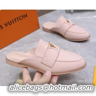 Stylish Louis Vuitton LV Mare Open Back Loafer Pink Calfskin Leather 6061401