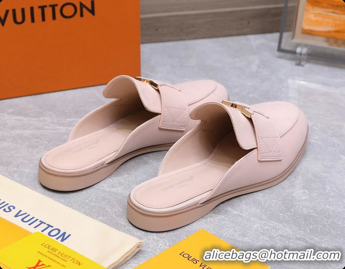 Stylish Louis Vuitton LV Mare Open Back Loafer Pink Calfskin Leather 6061401