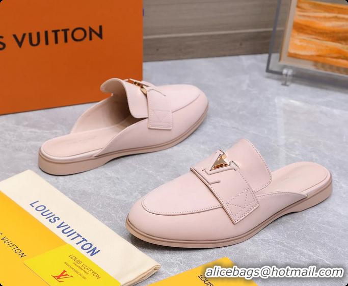 Stylish Louis Vuitton LV Mare Open Back Loafer Pink Calfskin Leather 6061401