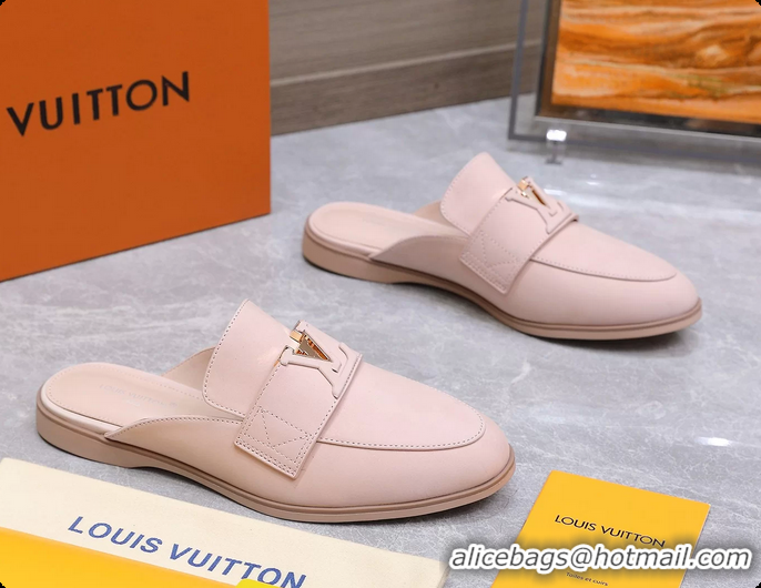 Stylish Louis Vuitton LV Mare Open Back Loafer Pink Calfskin Leather 6061401