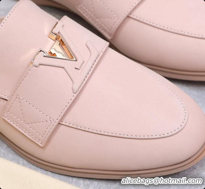 Stylish Louis Vuitton LV Mare Open Back Loafer Pink Calfskin Leather 6061401