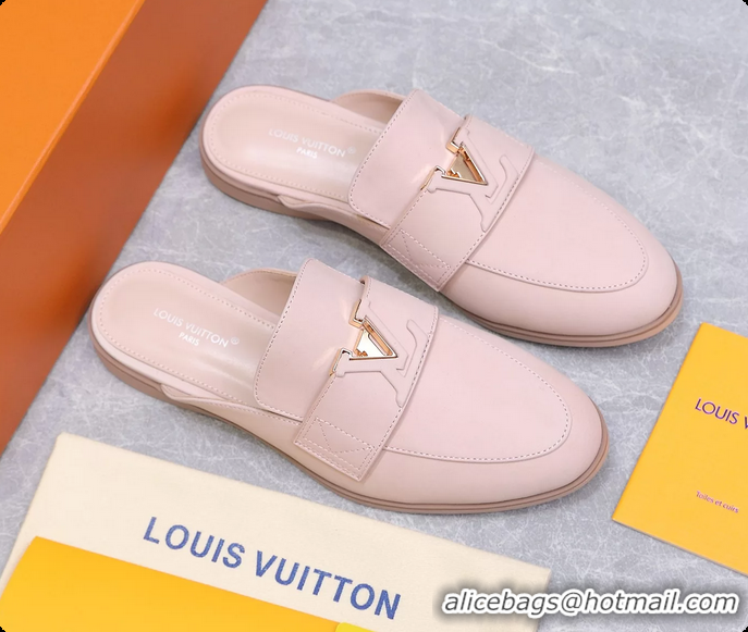Stylish Louis Vuitton LV Mare Open Back Loafer Pink Calfskin Leather 6061401