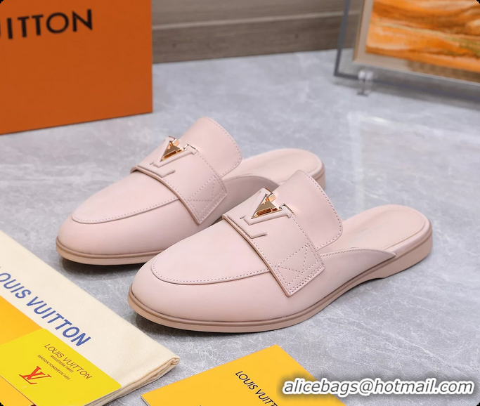 Stylish Louis Vuitton LV Mare Open Back Loafer Pink Calfskin Leather 6061401
