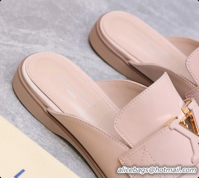 Stylish Louis Vuitton LV Mare Open Back Loafer Pink Calfskin Leather 6061401