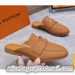 Duplicate Louis Vuitton LV Mare Open Back Loafer Dark Beige Calfskin Leather 6061401