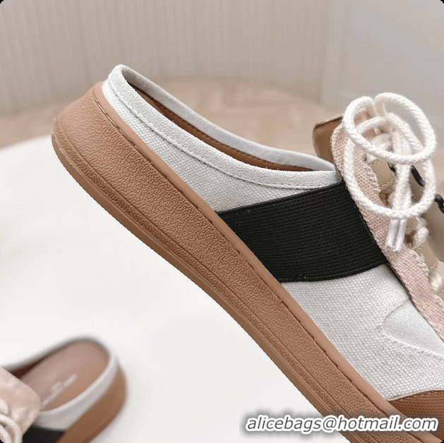 Top Grade Louis Vuitton x Grace Lous Open Back Sneakers White Black Brown Canvas 6061402