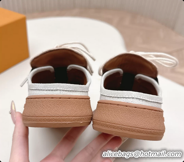 Top Grade Louis Vuitton x Grace Lous Open Back Sneakers White Black Brown Canvas 6061402