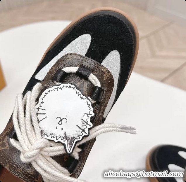 Perfect Louis Vuitton x Grace Lous Open Back Sneakers Black Calfskin and Suede Leather 6061402