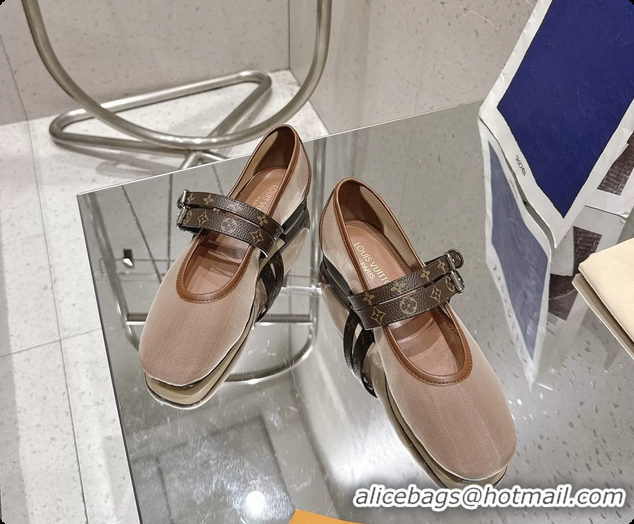 Most Popular Louis Vuitton LV Ballet Ballerina Flats Beige Mesh and Monogram Canvas 6061404
