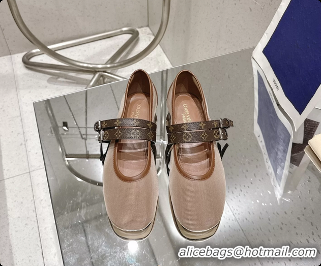 Most Popular Louis Vuitton LV Ballet Ballerina Flats Beige Mesh and Monogram Canvas 6061404